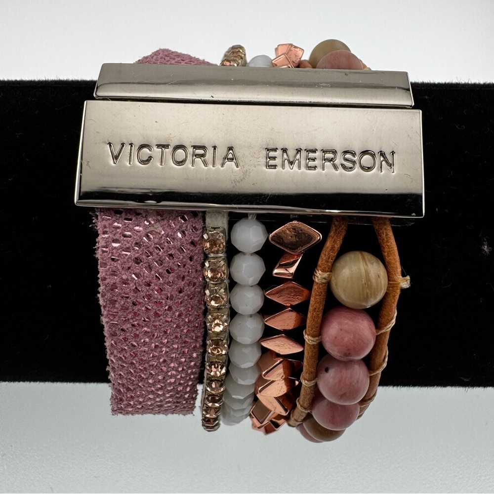 Victoria Emerson Blush and Gold Bracelet Set